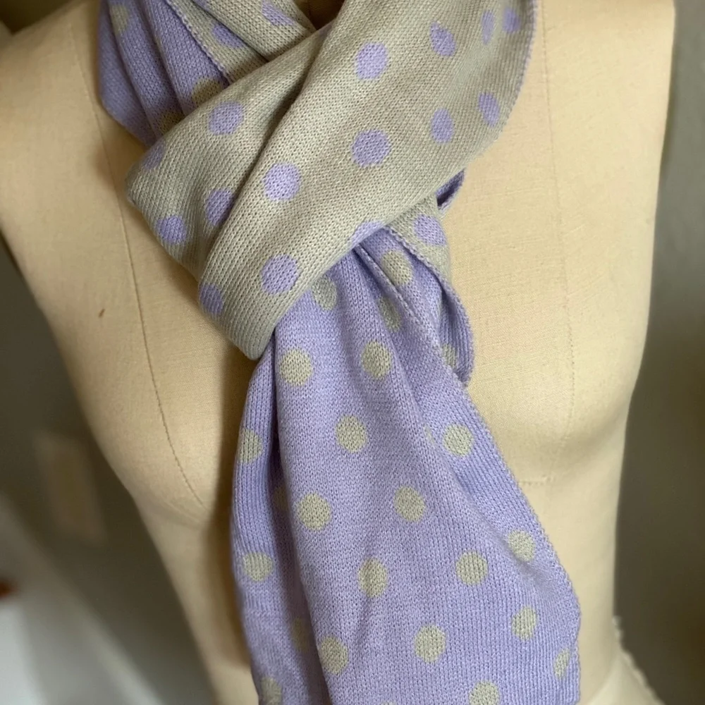 Lavender Dot Reversible Sweater Scarf​​​​​​​​​